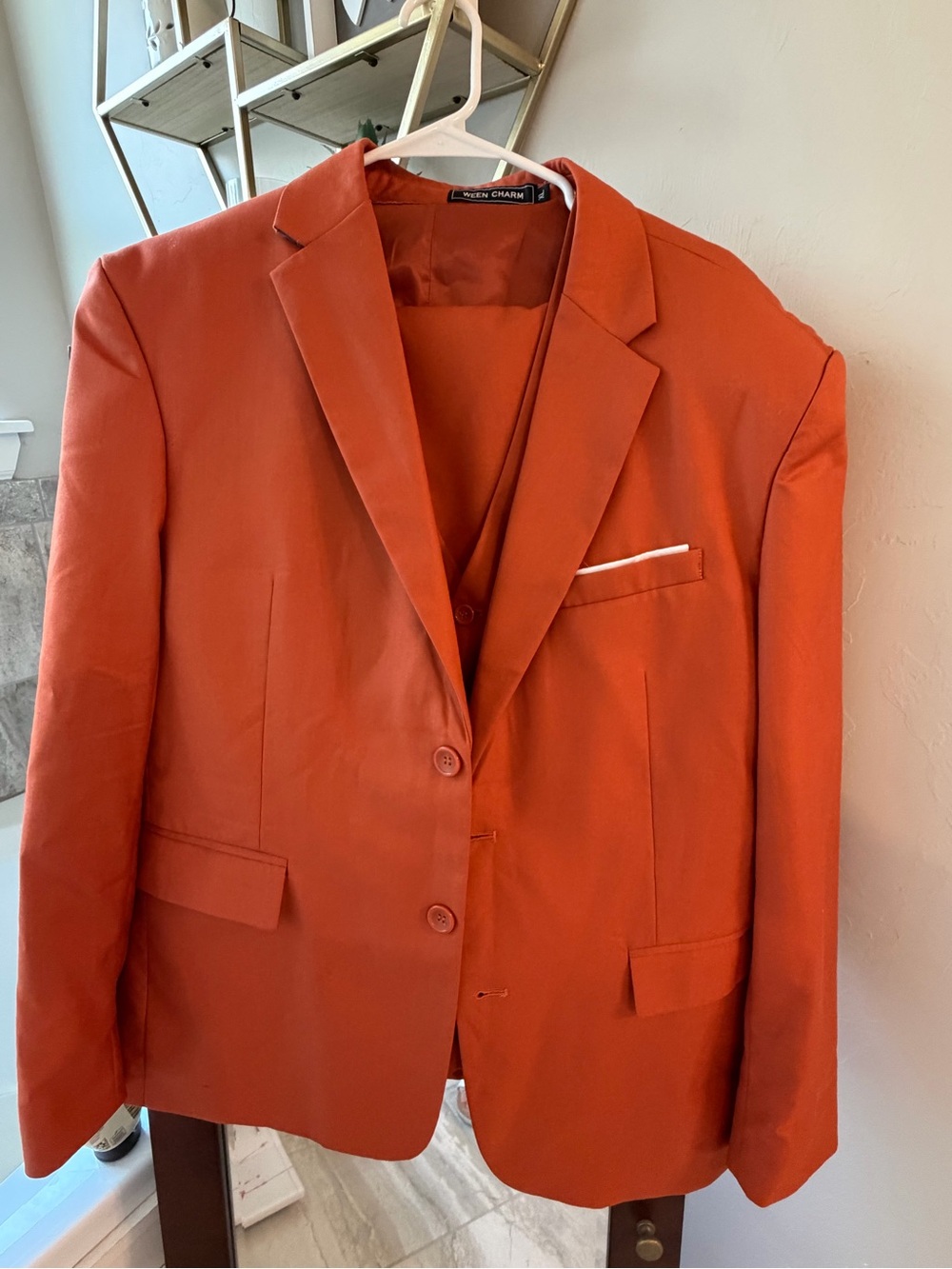 Men's Orange Two-Button Blazer by